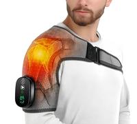 Rejuvacare Masseur d'épaule triple méthode avec chaleur, pétrissage et enveloppe de compression Airbag, batterie rechargeable sans fil 4500 mAh