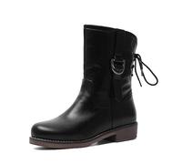 REKALFO Bottes de cheville pour femmes Chelsea Booties Bottes de mode à lacets Noir 43 EU