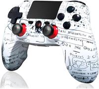 Rekboo Manette Pour Ps4 Sans Fil, Manette De Jeu Pour Ps4/Pro/Slim/Pc, Contrôleur Pour P4 Avec Dual Vibration, Gyroscope 6 Axes, Écran Tactile, Prise Audio, 600mah Batterie (Graffiti)