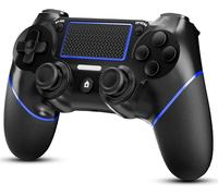 Rekboo Manette Pour Ps4 Sans Fil, Manette Joystick Gamepad Pour Ps4/Slim/Pro Avec Double Moteur Vibration, 600mah Batterie,Touch Panel, 3.5mm Audio Jack Speaker (Bleu)
