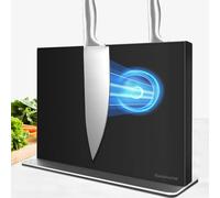 Rekehome Bloc à couteaux magnétique sans couteau, 30 cm, noir, porte-couteaux magnétique en acier inoxydable 304, support magnétique puissant des deux côtés, pour une cuisine bien rangée