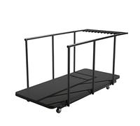 Rekkem 18 Tables Pliantes Noires 180 cm et Chariot de Transport