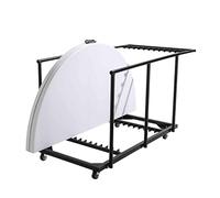 Rekkem 6 Tables Pliantes Ronde 180 cm et Chariot de Transport