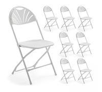 REKKEM LOT DE 8 CHAISES PLIANTES AJOUREES BLANCHES
