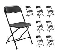 REKKEM LOT DE 8 CHAISES PLIANTES NOIRES