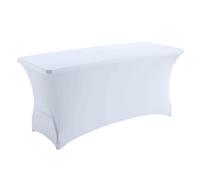 Rekkem Table Buffet Pliante pour réception 180cm avec Nappe Housse Blanche