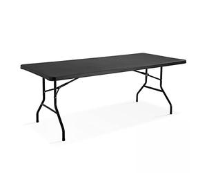 Rekkem Table de réception Noire avec Pieds pliants