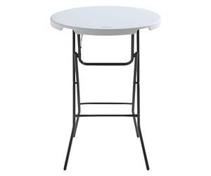 Rekkem Table Mange-Debout Pliante Blanche