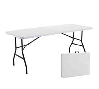 Rekkem Table Pliante 180 cm Blanche en PEHD - 8 Places