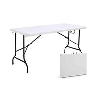 Rekkem Table Pliante Blanche 162 x 71 x 71 cm, Blanc