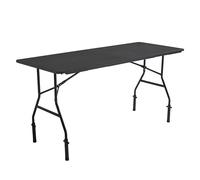 Rekkem Table Pliante Noire avec 4 réhausses