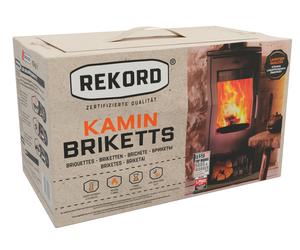 REKORD Braunkohlebriketts 10kg Kaminbriketts Four Cheminée Charbon Carburant Neu