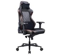 REKT Legend-R Business - Chaise de Bureau Gaming XL - Fauteuil Ergonomique en Simili Cuir Noir Carbone - Dossier inclinable 180°, Coussin Lombaire réglable, matériaux Haute qualité
