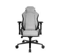 REKT ULTIM8 Chaise Gaming en Tissu Premium - Chaise de Bureau - Inclinable à 180 ° - Accoudoirs 4D - Coussin Ajustable pour La Nuque - Coussin Lombaire - Etoile en Aluminium ADC12 (Gris Clair)