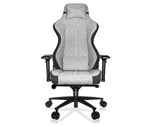 REKT ULTIM8 Plus - Chaise de Bureau Gaming XL Grand Taille en Tissu Premium - Inclinable à 180 ° - Accoudoirs 4D - Coussin Ajustable pour La Nuque - Coussin Lombaire - Supporte 150 Kg (Gris Clair)