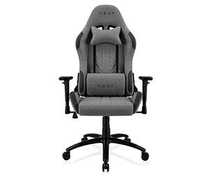 REKT ULTIM8-RS - Chaise Gaming en Tissu Premium - Inclinable à 160 ° - Accoudoirs 3D - Coussin Ajustable pour La Nuque - Coussin Lombaire - Chaise de Bureau Supporte 150 Kg (Gris foncé)