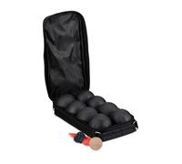 Reladays Boule de pétanque, lot de 8 boules métalliques, avec cochonnet et mesureur, set en acier et nylon, noire
