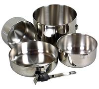 Relags Biwak Lot de 3 casseroles en acier inoxydable Argenté Taille unique