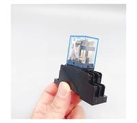 Relais 1 pièces, LY2NJ, HH62P, petit relais intermédiaire électromagnétique, AC10A/250 V, 8 broches, bobine, DPDT, avec socle de prise, DC12/24, AC110/220, 2NO-2NC(Has Socket,AC110V)