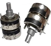 Relais 1 pièces WTH118 2W potentiomètre à Double Membrane résistance à cercle 1K 2K2 4K7 10K 22K 47K 100K 220K 470K 1M arbre de retour 20mm interrupteur industriel (Color : 1k)