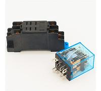 Relais 10A 12VDC 24VDC 110VAC 220VAC LY2N relais à usage général LY2NJ avec prise de Base de relais de puissance 8 broches commutateur de relais LY2 interrupteur industriel (Size : 220VAC)