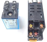 Relais 10pcs Ly2nj HH62P HHC68A-2Z Micro-mini relais électromagnétique 1 0a 8pin Bobine Dpdt avec base de douille DC12V, 24V AC110,220V(AC 220V)