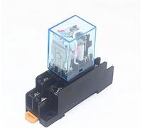 Relais 1set MY2P HH52P MY2NJ Bobine Général DPDT Mini Interrupteur de Électromagnétique avec Base Prise LED AC 110V 220V DC12V 24V(AC24V)