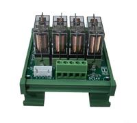 Relais 4 canaux CC 24 V pour systèmes de contrôle avec indice de contact de 16 A, indicateur d'état LED à double polarité et ajustement sur rail DIN (NPN)