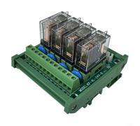 Relais 4 canaux CC 24 V pour systèmes de contrôle avec indice de contact de 16 A, indicateur d'état LED à double polarité et ajustement sur rail DIN (PNP)
