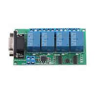 Relais 4Ch RS232, 12V 4 Canaux DB9 RS232 Carte de Relais Télécommande UART Commutateur de Port Série, adapté au Moteur de Voiture, Relais de Carte PC