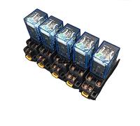 Relais 5 ensembles MY2NJ HH52P DC 12V 24V 110V 220V AC bobine relais de puissance électromagnétiques 8 broches DPDT 5A avec socle prise PYF08A(AC 220V)