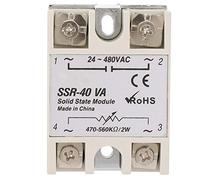 Relais à Semi-conducteurs SSR-40VA, Keenso Module de Relais à Semi-conducteurs de Régulateur de Résistance Actuel Evalué par AC 40A de Tension de