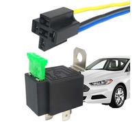 Relais automobile - Prise à fusible 12 V/24 V 30 A 4 broches, faisceau de câblage, haute performance | Relais ignifuge étanche pour voiture camion Van moto phare klaxon compresseur d'air climatiseur