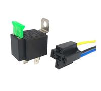 Relais avec harnais, testeur de support de prise avec fusible 12 V/24 V - Modification du harnais de câblage à 4 broches 30 A relais stables et retardateurs de flamme | Pour camion, camionnette, moto