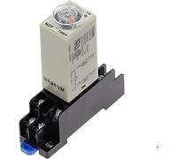 Relais bouton rotatif de retard d'alimentation DPDT 1S / 5S 10S 30S 60S 3M 5M 10M 30M temps synchronisation la minuterie AC 220V H3Y-2 avec douille base(0-10 Seconds)