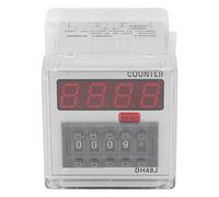 Relais de compteur numérique DH48J 220VAC, affichage LED 1-999900, 8 broches, ABS de haute qualité, résistant aux chocs, large plage de comptage pour la mécatronique