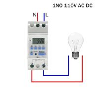 Relais de minuterie électronique hebdomadaire programmable 7 jours, contrôle de commutateur de minuterie numérique AC 220 V 230 V 12 V 24 V 48 V 16 A, montage sur rail DIN THC15A(30A,1NO 110V AC DC)