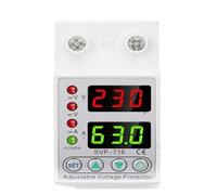 Relais de protection contre les surtensions et les sous-tensions, double affichage, réglable, 40 A, 63 A, 80 A, rail 220 V/230 V(80A)