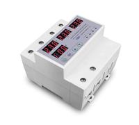 Relais de protection courant réglable sur et sous-tension, sélecteur phase triphasé 3P+N DIN Rail 100A
