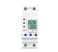 Relais de protection réglable sur rail DIN, protection contre les surtensions et les sous-tensions, limite de courant, voltmètre, kWh 63 A, 80 A, 110 V, 230 V(63A Bottom input)