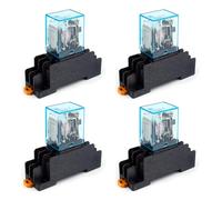 Relais de Puissance avec Socle de Prise, Nouveau Relais de Puissance à Bobine AC 220V 10A DPDT LY2NJ HH62P HHC68A-2Z avec Socle de Prise (4Pcs)