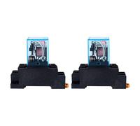 Relais de Puissance avec Socle de Prise, Nouveau Relais de Puissance à Bobine AC 220V 10A DPDT LY2NJ HH62P HHC68A-2Z avec Socle de Prise (2Pcs)