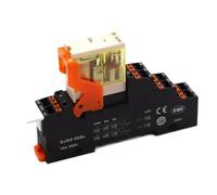 Relais de puissance de style industriel 1CO/2CO, bobine montée sur Rail DIN 12V 24V 110V 230V avec lumière LED avec prise de terminal enfichable(COIL 24VDC,RELAY AND BASE 2CO)