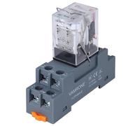 Relais de puissance électromagnétique 8 broches 10 A Largement utilisé avec la bobine de relais de base de prise Indicateur LED 12 V Système de rail DIN