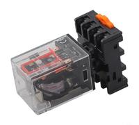 Relais de puissance générale MK2P-I DPDT 8 broches avec indicateur LED, contacts en alliage d'argent, socle ignifuge PF083A, tension de bobine DC12V/24V AC110V/220V, 10A Montage enfichable (AC220V)