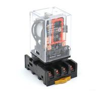 Relais de puissance générale MK2P-I DPDT 8 broches avec indicateur LED, contacts en alliage d'argent, socle ignifuge PF083A, tension de bobine DC12V/24V AC110V/220V, 10A montage enfichable (AC110V)