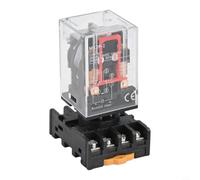 Relais de puissance générale MK2P-I DPDT 8 broches avec indicateur LED, contacts en alliage d'argent, socle ignifuge PF083A, tension de bobine DC12V/24V AC110V/220V, 10A Montage enfichable (DC12V)