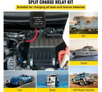 Relais de séparation de batterie double 12V - Split-Charge-Set 140A - Relais sensible à la tension - Relais de séparation de batterie Chargeur automatique & set de câbles