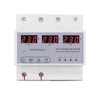 Relais de surveillance de surtension et de sous-tension réglable, voltmètre, sélecteur de phase triphasé 3P+N 63 A, 1 pièce