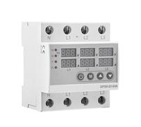Relais de tension triphasé 3P+N for rail DIN GPS8-03, protection contre les surtensions et les sous-tensions, réglage de la surintensité 63 A(GPS8-03-U-63A)